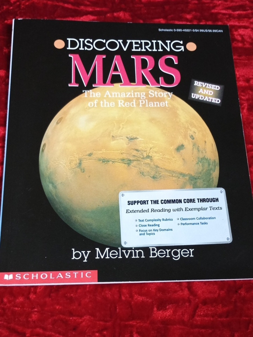Scholastic Discovering Mars Book - Black Cover with Red and Tan Accents